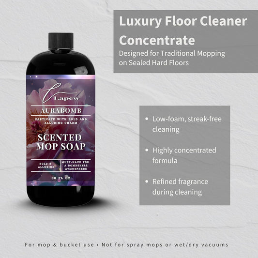 Lapew Santal Scented Mop Soap - Luxury Floor Cleaner Concentrate for Mopping Tile, Laminate, Vinyl & Hardwood | Streak-Free, Low-Foam | 36 oz - Colors C