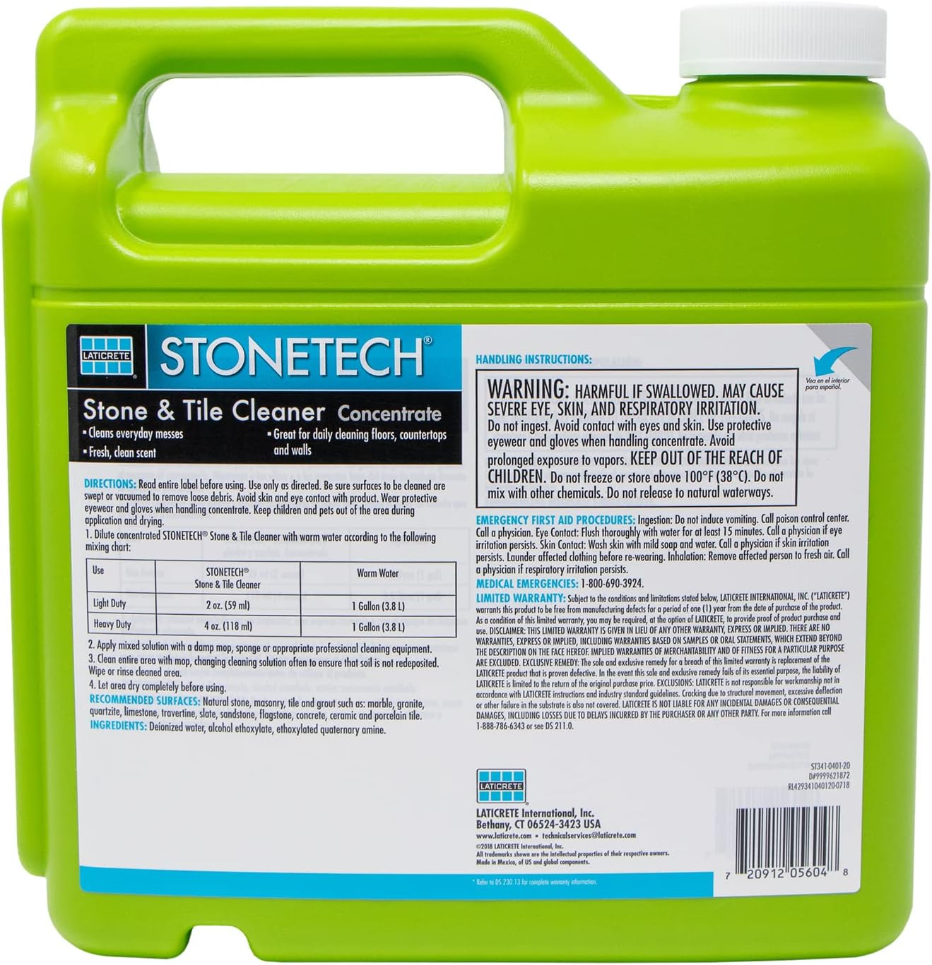 STONETECH Stone & Tile Cleaner, 1 Gallon (3.8L) Bottle