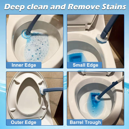 60pcs Disposable Toilet Wand Refills，Compatible with Most Toilet Brushes，5X Cleaning Power Toilet Bowl Cleaners，No Falling Apart，Upgrade Fiber Cleaner Heads，for Closestool Bathroom Cleaning