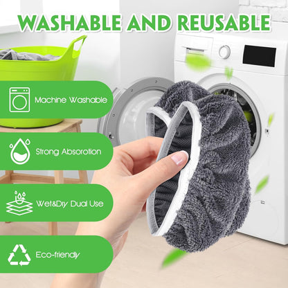 Reusable Microfiber Mop Pads for Swiffer Sweeper Mop - Dry Sweeping Cloths & Wet Mopping Cloths for Household Cleaning - Washable Wet Pads for Mopping Floors - 4 Pack (Mop is not Included)