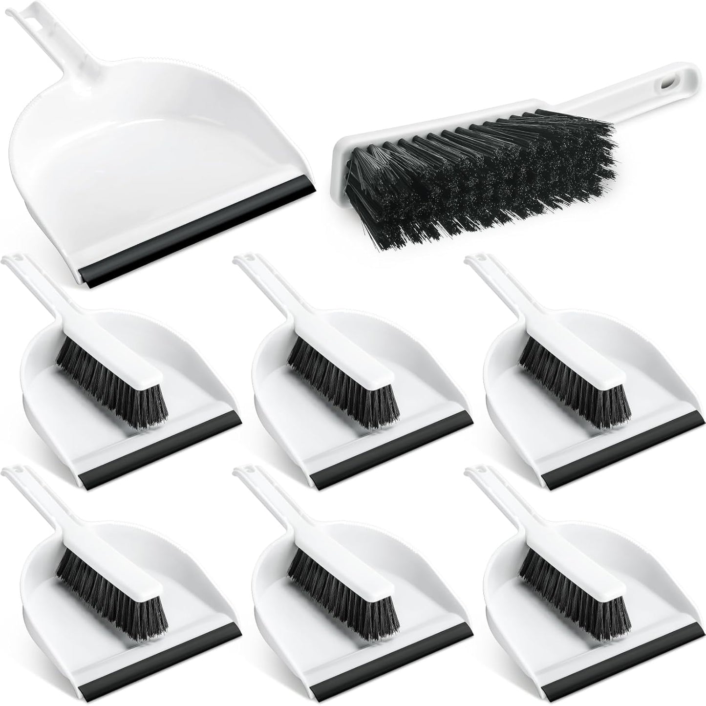 Zubebe 12 Pcs Mini Dustpan and Brush Set, Small Broom and Dustpan Set Small Cleaning Brush Portable Hand Broom Set for Home Office Kitchen Table Desktop Floor Cleaning Supplies