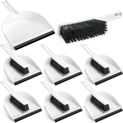 Zubebe 12 Pcs Mini Dustpan and Brush Set, Small Broom and Dustpan Set Small Cleaning Brush Portable Hand Broom Set for Home Office Kitchen Table Desktop Floor Cleaning Supplies