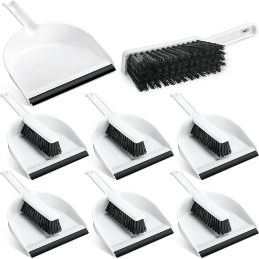 Zubebe 12 Pcs Mini Dustpan and Brush Set, Small Broom and Dustpan Set Small Cleaning Brush Portable Hand Broom Set for Home Office Kitchen Table Desktop Floor Cleaning Supplies