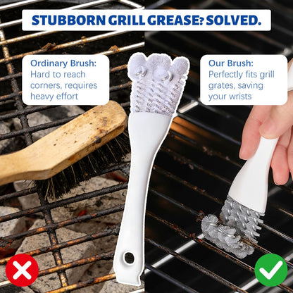 Crevice Cleaning Brush Set，Grill Brush，Hard Bristle Crevice Cleaner Connected to Mineral Water Bottle，for use in: Kitchen, Bathroom Sinks and Corners, Crevices, Window Tracks, and Tight Spaces.4pcs