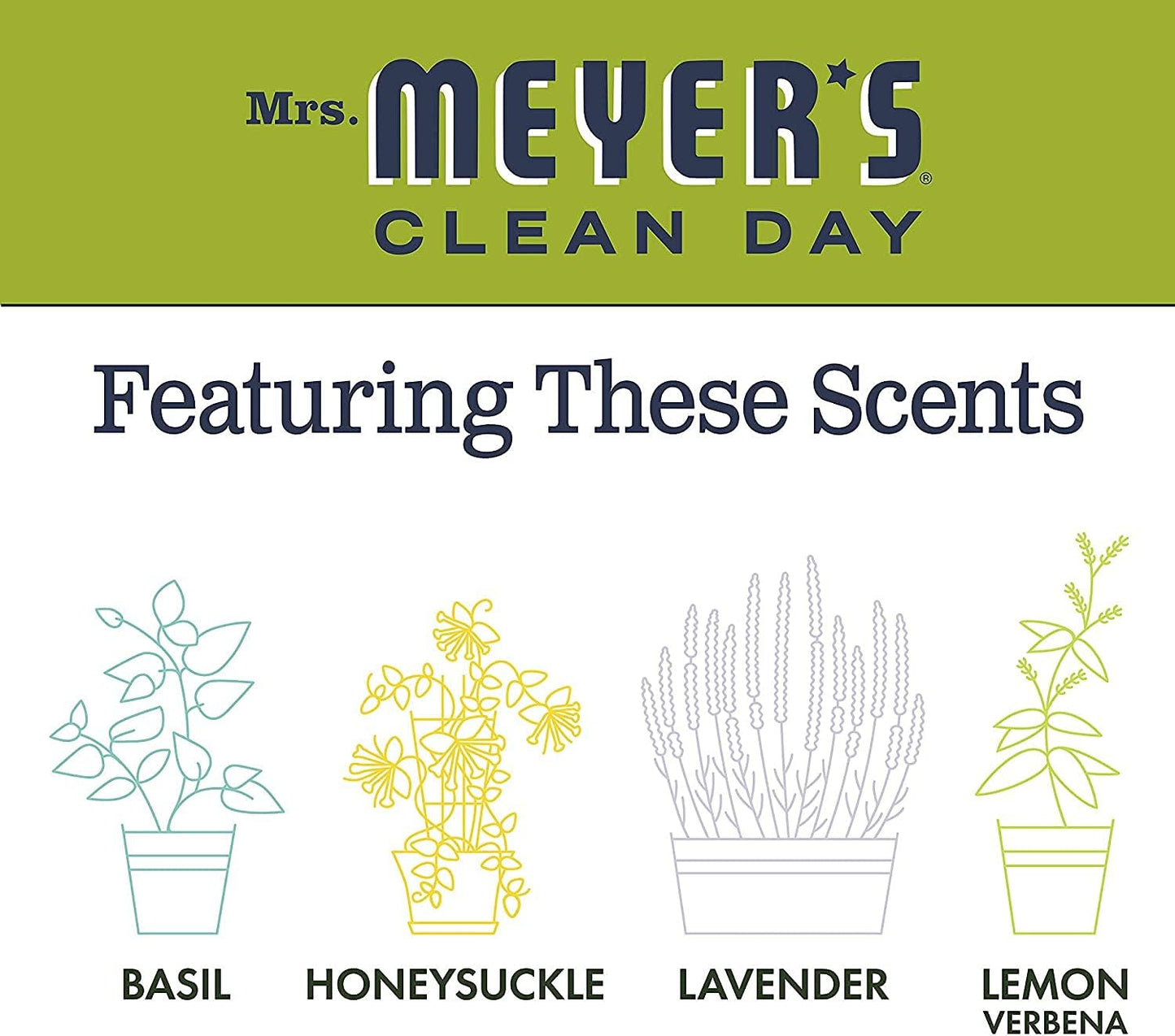 MRS. MEYER'S CLEAN DAY All-Purpose Cleaner Spray, Lemon Verbena, 16 Fl. Oz - Pack of 3