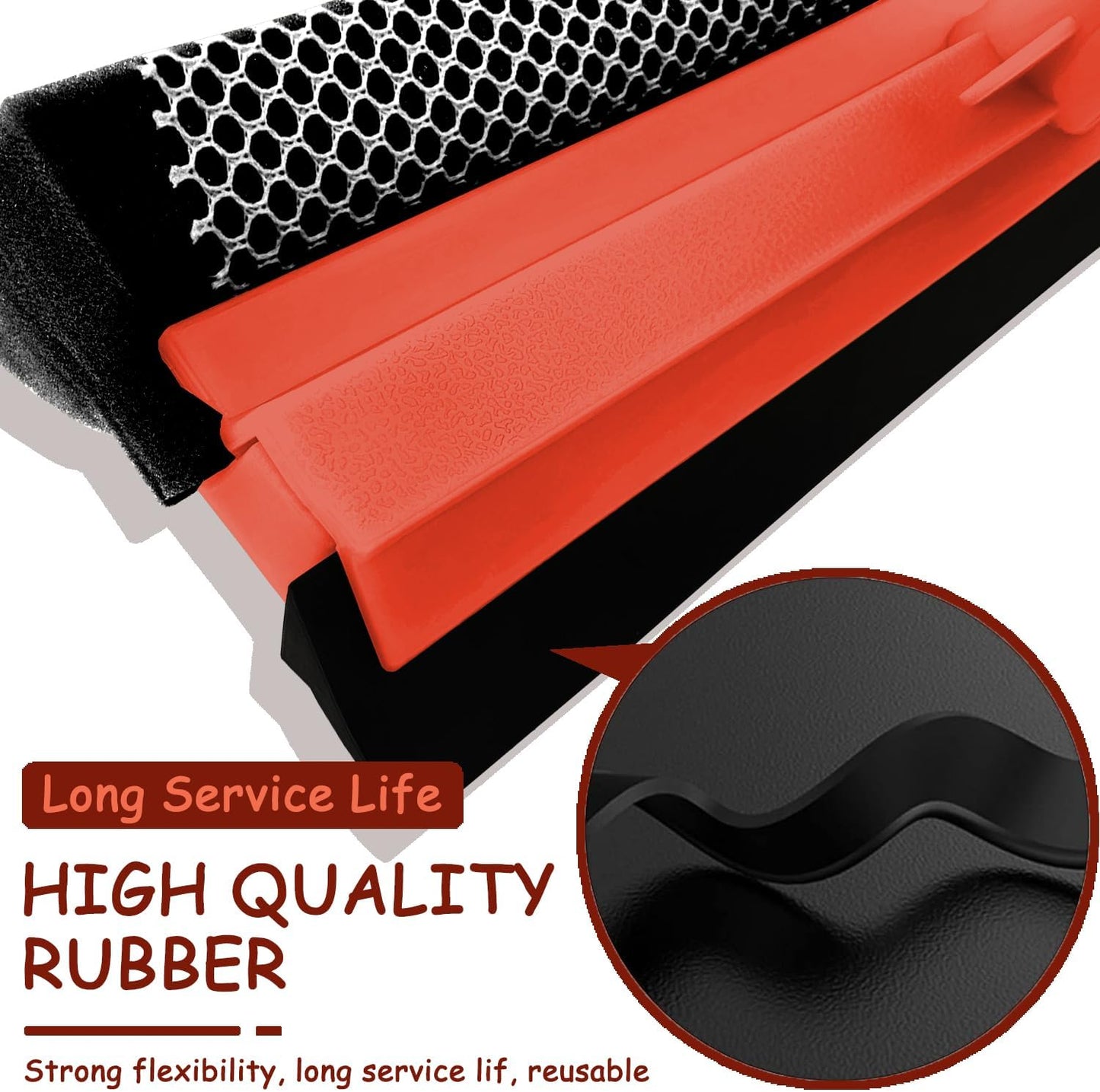 Window Squeegee for Window Cleaning, Squeegee Window Cleaner Tool 2 in 1 Car Window Cleaning Tool with Extension Pole 58‘’ Telescopic Window Washing Equipment, Shower Squeegee for Shower Glass Door