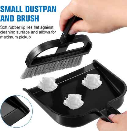 Ipetboom Keyboard Cleaning Brush and Mini Dustpan Set Compact 2-Piece Desktop Cleaning Tool for Laptops Keyboards Drawers and Small Spaces Black 8.46 X 6.29 Inches