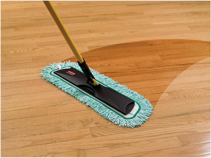 Rubbermaid Commercial Products HYGEN 24" Microfiber Dust Pad with Fringe Green for Janitorial/Professional Cleaners and Heavy-Duty Industrial Cleaning/Dusting/Sweeping