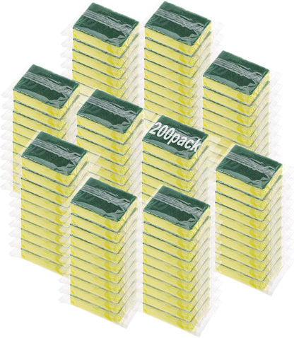 50 Pcs Individually Wrapped Sponges, Uncompressed Non Scratch Scrouing Sponges for Household Cleaning Dishes Kitchen Airbnb Apartment Car Bike Gray