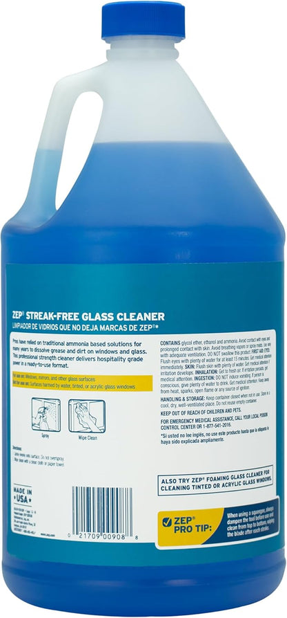 Zep, ZU1120128, Streak-Free Glass Cleaner, 128 ounce