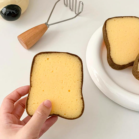2 Pcs Cleaning Sponges, Cute Toast Shape Kitchen Scrub Dish Sponges, Household for Cleaning Dishwasher Sponges Non Scratch Scouring Pad