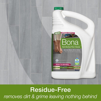 Bona Hard-Surface Floor Cleaner Refill, for Stone Tile Laminate and Vinyl LVT/LVP, 4 pack
