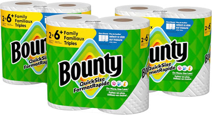 Bounty Quick Size Paper Towels, White, 8 Family Rolls