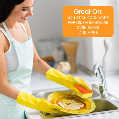 Tioncy 100 Pcs Individually Wrapped Sponges Kitchen Bulk Blue Dish Non Scratch Scrub Sponges Dual Sided Cleaning Dish Scrubber for Washing Dishes, Pots, Pans, Sinks, Stoves, Appliances, Car, Bike