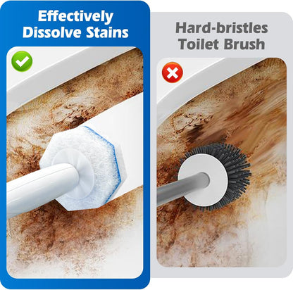 50 Count Disposable Toilet Wand Refills for Clorox, Upgraded Replacement Brush Heads Compatible With Most Toilet Wand Refill System - 5X Cleaning Power Toilets Bowl Cleaner with Exclusive Formula