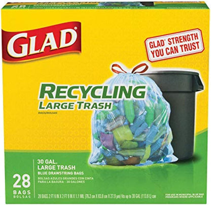 Glad Recycling 30 gal. Trash Bags Drawstring 28 pk