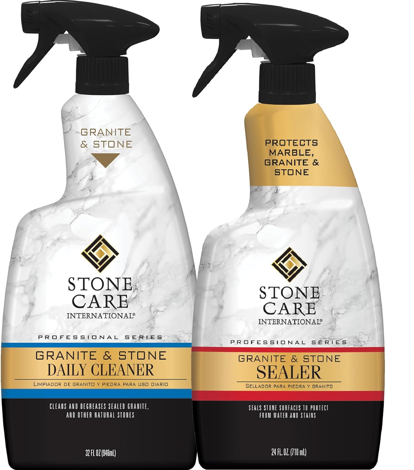 Stone Care International Daily Cleaner/Polish & Sealer Stone Care Kit for Granite, Quartz, Quartzite, Limestone Countertops - No residue, Superior Protection