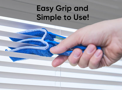 Blind Cleaner Duster Tool, Fan Blade Cleaner, Air Duct Cleaning Tools, Blue Window Blinds Cleaner with Microfiber Sleeve for Fans, Window Blinds, Vents, Shutters…(2 Pack -Superio)