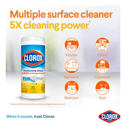 Clorox Disinfecting Wipes ea, White, Citrus Blend, 35 Count, 9.1 Ounce (Pack of 1), (01594)