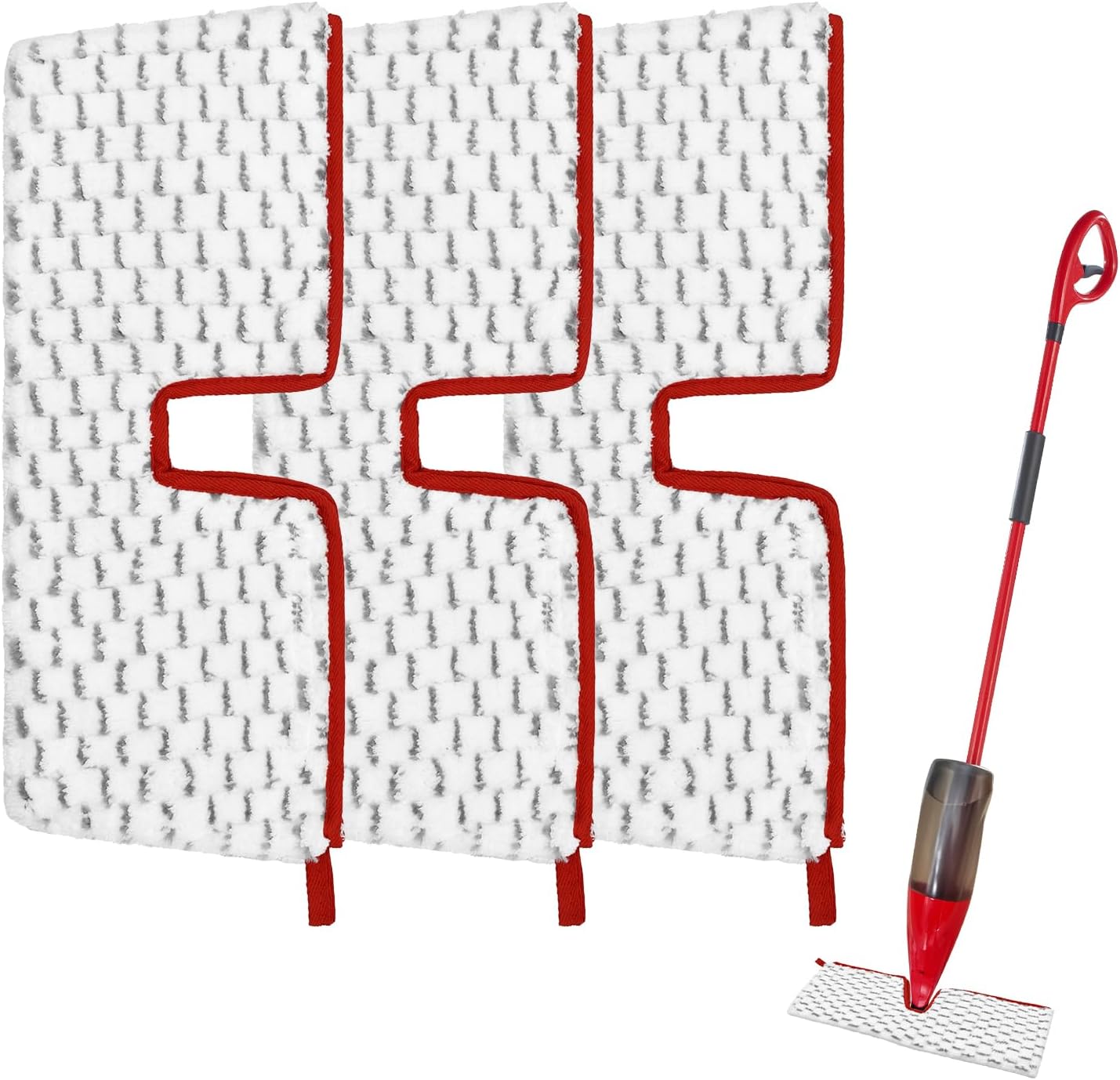 Microfiber Spray Mop Pads Compatible with Ocedar ProMist MAX Spray Mop, Reusable Mops Refill for Oceda Promist Dust Mop, Dual-Action Washable Flip Mops Pads Replacement for Dry and Wet Floor Cleaning