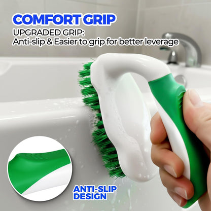 Scrub Brush - 6 Pack, Scrub Brushes for Cleaning, Heavy-Duty Scrub Brush, Stiff Bristles Cleaning Brush, for Kitchen, Bathtub, Floor and Wall Surfaces, Grey
