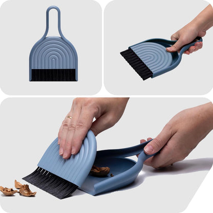 Peleg Design Dustache Small Dustpan and Brush Set, Mini Broom and Dustpan Set, Mustache Design, Small Broom and Dustpan Set, for Home & On-The-Go