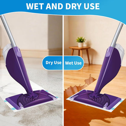 80 Pack Wet Jet Pads for Swiffer Wet Jet Spray Mop - 4 Layers Thickened Multi-Surface Mop Pads for Swiffer Wet Pads Refill, Safe for All Finished Floors, Heavy-Duty Dirt Locking | Super Absorbent