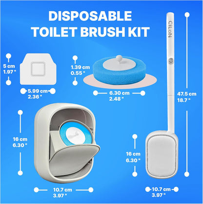 CiLoN 24 Count Carry Detergent Disposable Toilet Brush Wand Refill Pads. 5-Layer Rich Foam Toilet Bowl Cleaning Sponge Head Refills. Pre-Loaded Ocean Breeze Disposal Scrubbing Pads. 24pcs-Value Pack