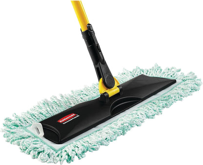 Rubbermaid Commercial Products HYGEN 24" Microfiber Dust Pad with Fringe Green for Janitorial/Professional Cleaners and Heavy-Duty Industrial Cleaning/Dusting/Sweeping