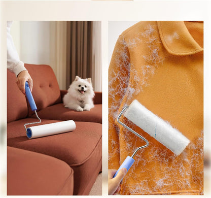 Large Lint Roller for Pet Hair Extra Sticky,10 Years Lifespan,9.45''/6.3" Pet Hair Removal Tool Roller for Dog Cat Hair,450 Sheets/5 Refills,Detachable Telescoping Extension Large Lint Roller