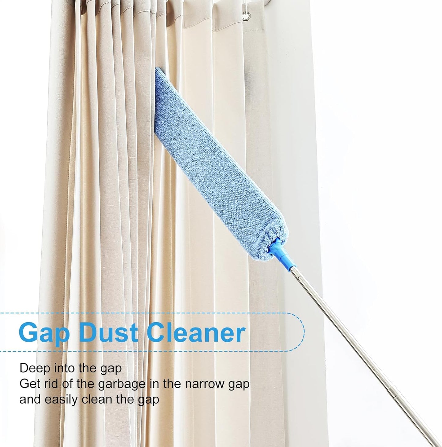 Rainbow Extendable Static Duster Reusable Microfiber Duster with 100" Telescoping Pole, Beandable and Washable Dusters Head for Cleaning Ceiling, Fan, Furniture