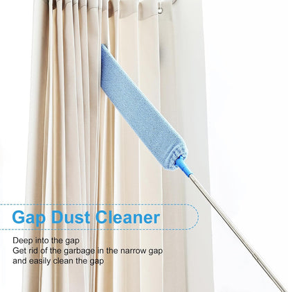 Rainbow Extendable Static Duster Reusable Microfiber Duster with 100" Telescoping Pole, Beandable and Washable Dusters Head for Cleaning Ceiling, Fan, Furniture