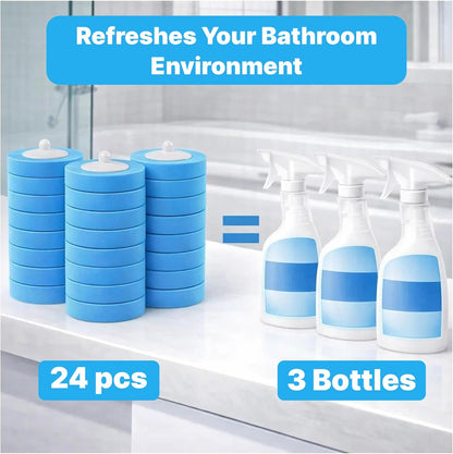 CiLoN 24 Count Carry Detergent Disposable Toilet Brush Wand Refill Pads. 5-Layer Rich Foam Toilet Bowl Cleaning Sponge Head Refills. Pre-Loaded Ocean Breeze Disposal Scrubbing Pads. 24pcs-Value Pack