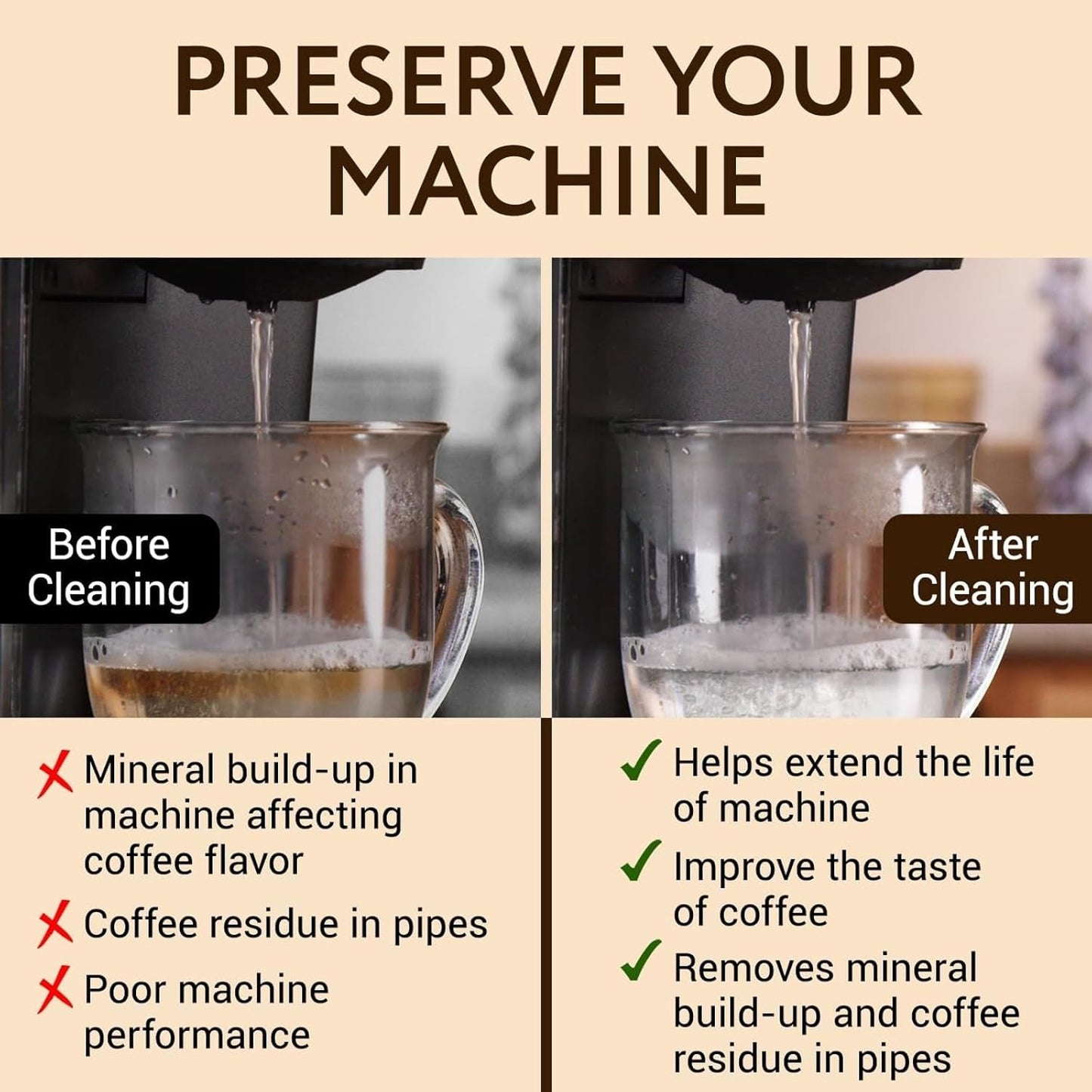 IMPRESA Coffee Machine Descaler (2 Uses Per Bottle) - Made in the USA - Universal Descaling Solution, Compatible with Nespresso, Delonghi and All Single Use Coffee and Espresso Machines