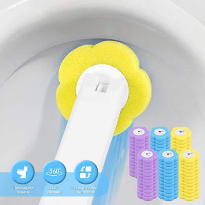 72PCS Disposable Toilet Cleaning Brush Wand Cleaner Refills, Contains Only the Brush Head, Disposable Toilet Cleaning Pads, Bathroom Toilet Bowl Brush and Holder Set (Refills)