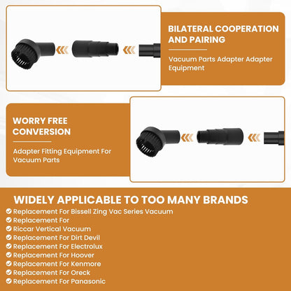 2 Pcs Black Round Vacuum Brush, 1-1/4" Universal Vacuum Dust Brush, 25mm Vacuum Brush Attachment with Four-Layer Vacuum Adapter for Most Vacuum Cleaners Accessories