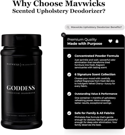 Mavwicks Fragrances - Upholstery Deodorizer (Enchanted Rouge) 16 Oz - Rug, Couch & Carpet Deodorizer - Vacuuming Powder, Pet Safe Carpet Freshener Powder - Odor Eliminator for Home