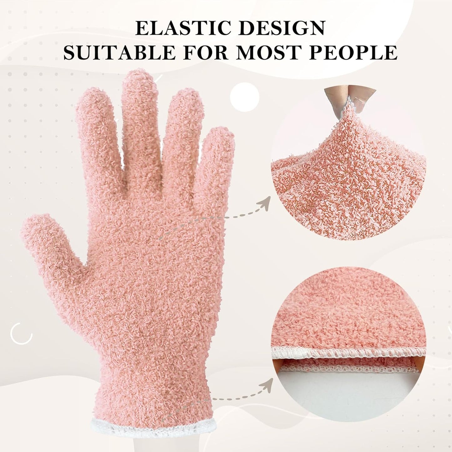 Evridwear Microfiber Plant Dusting Gloves Reusable Leaf Cleaning Glove for Houseplants,Blinds,Furniture and Small Objects