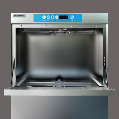 Commercial Dishwasher Undercounter High Temperature, Built-in Booster, Built-in Detergent & Rinse Aid Pumps, Stainless Steel, 20-40 Racks/Hr, 208~240V, 1 Phrase for Restaurant Bar Cafe
