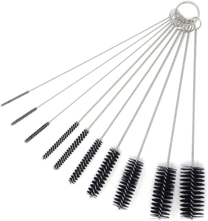 Honbay 10PCS 7.87Inch Nylon Tube Brush Set Cleaning Brush Set for Test Tube,Water Bottles, Drinking Straws, Eye Glasses, Keyboards, Jewelry Cleaning,etc