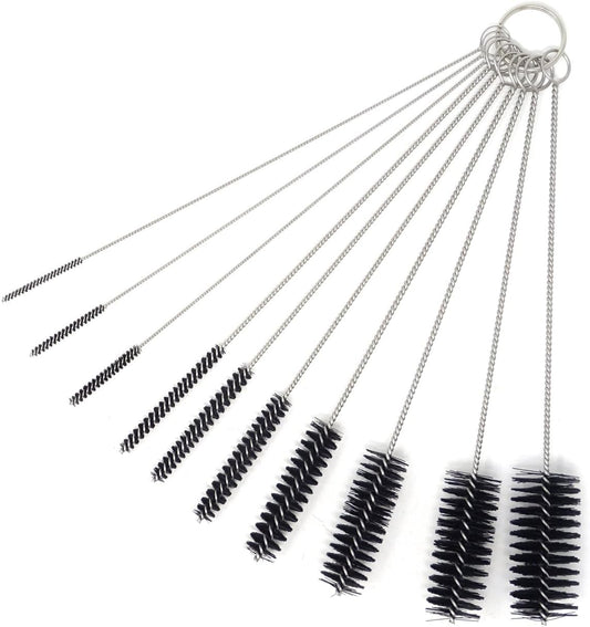Honbay 10PCS 7.87Inch Nylon Tube Brush Set Cleaning Brush Set for Test Tube,Water Bottles, Drinking Straws, Eye Glasses, Keyboards, Jewelry Cleaning,etc