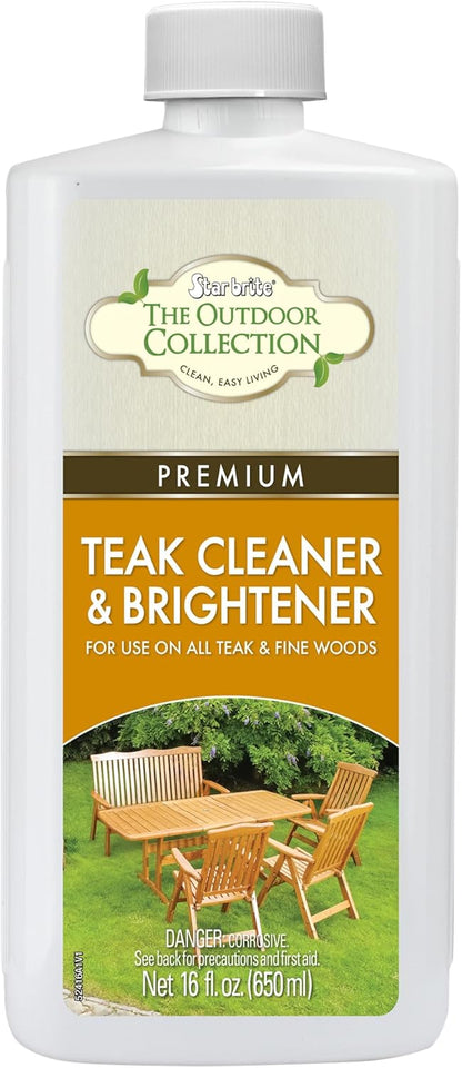 STAR BRITE Outdoor Collection Teak Cleaner & Brightener - One-Step Teak Restoration, Renew Weathered, Gray Teak for Refinishing or Oiling - 32 OZ Spray