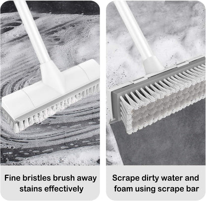 BOOMJOY Grout Brush with Long Handle, 57" Grout Cleaner for Tile Floors, Double-Sided with V-Shape Stiff Bristles for Bathroom, Patio, Kitchen, Wall, Corners and Deck