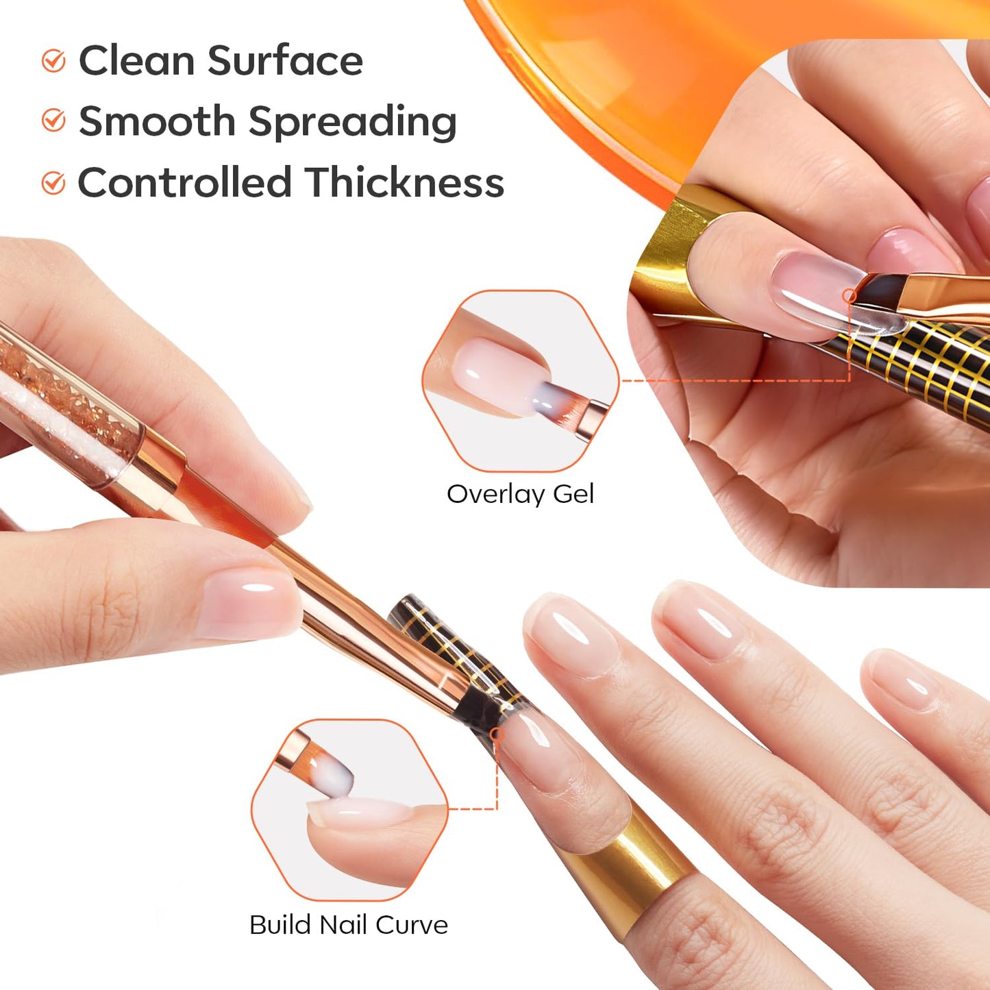 Modelones Nail Art Brushes Set, Nail Brush kit Gel Polish, Extension Gel, Liner, Clean up, Carving, Apex Building, Dotting Pens Professional Tools for Drawing Painting 3D Design Salon & DIY Use