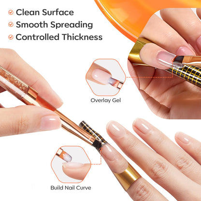 Modelones Nail Art Brushes Set, Nail Brush kit Gel Polish, Extension Gel, Liner, Clean up, Carving, Apex Building, Dotting Pens Professional Tools for Drawing Painting 3D Design Salon & DIY Use