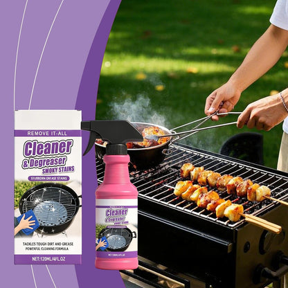 Fast-Acting Heavy-Duty Grill Degreaser Spray, Grill Degreaser for Outdoor Grills, 120 ML Heavy Duty BBQ Grills Cleaner Spray for Grills Grates Burners Drip Trays (2 Bottle)