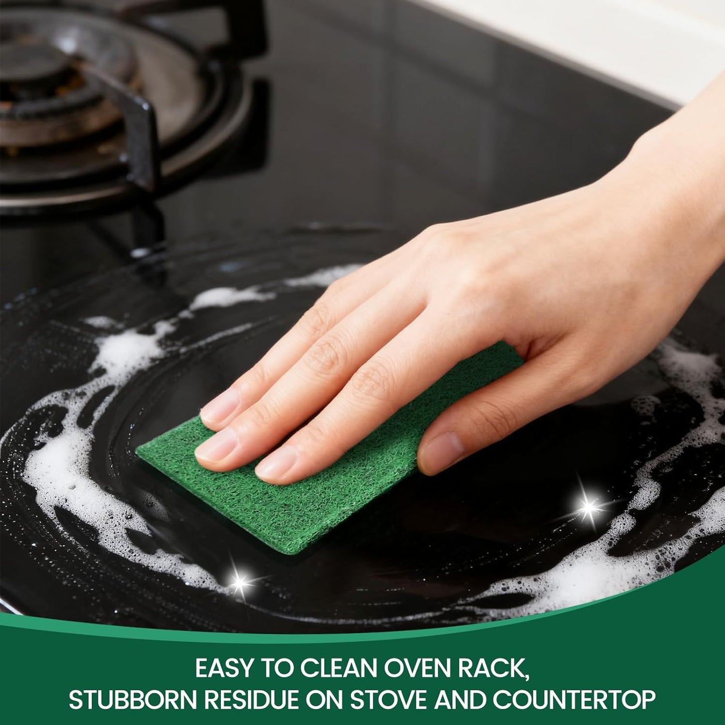Heavy Duty Scouring Pads, 30 Pcs Individually Wrapped Dish Scrubber Pads for Household Kitchen Pots Pans Metal Grill (4.3 x 2.7 x 0.3 in)