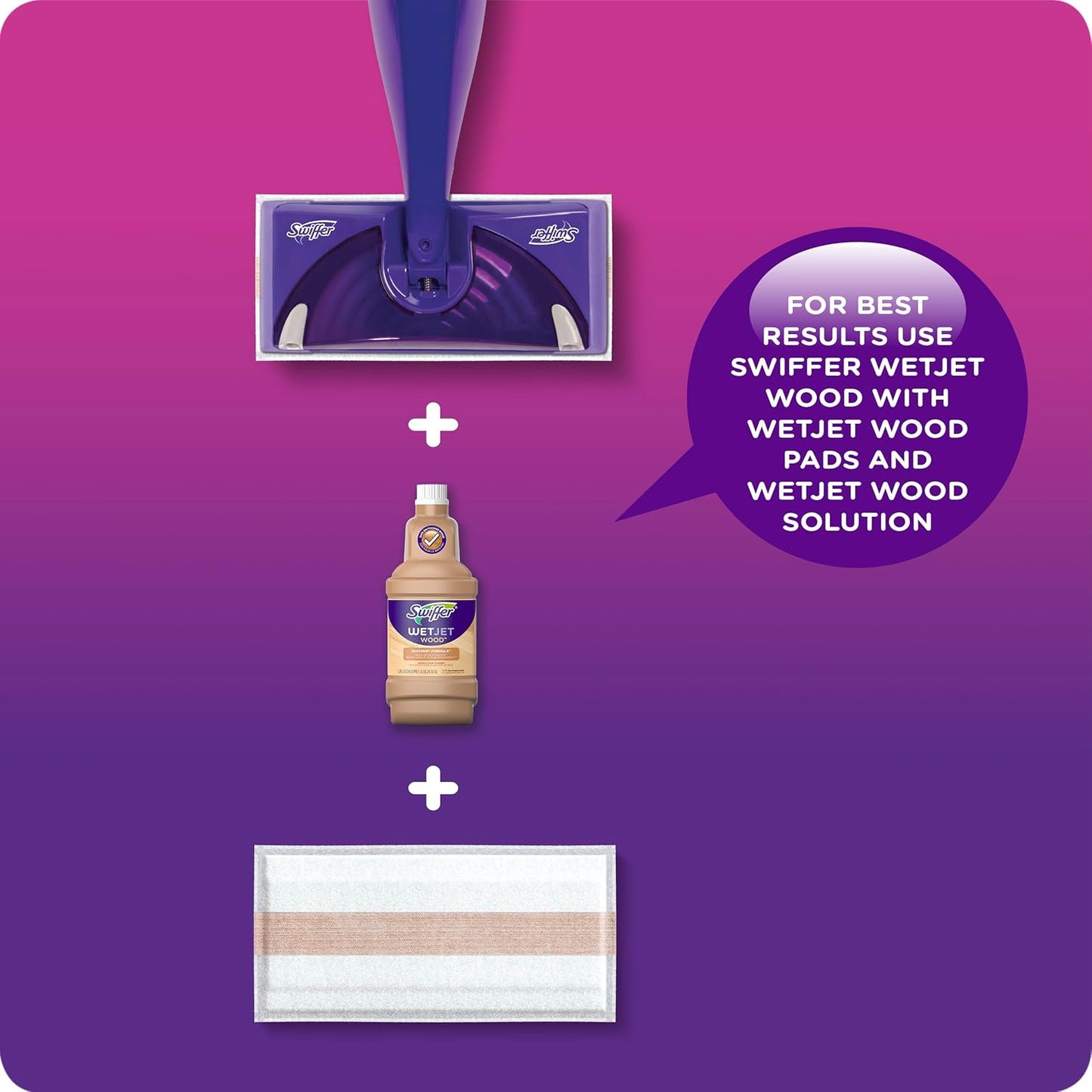 Swiffer WetJet Multi-purpose Hardwood Floor Cleaner Solution Refill, 1.25L (Packaging May Vary)