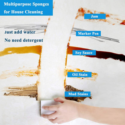 Magic Sponge Eraser Sheets, 52Pcs All-Purpose White Melamine Sponge Convex Point Disposable Magic Cleaning Wipes for Furniture Kitchenware, Hard-to-Reach Places, Shoe