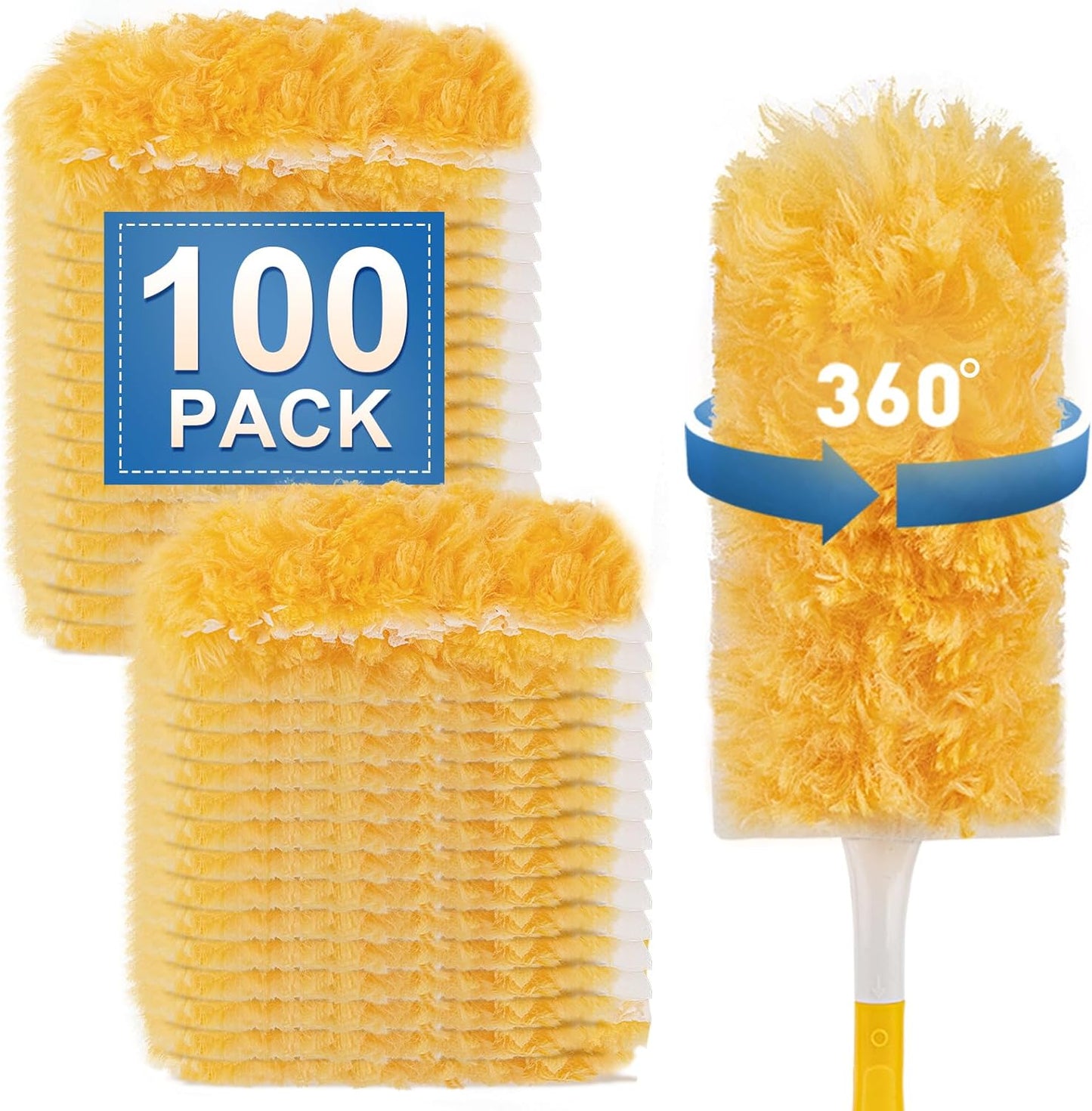 Heavy Duty Duster Refills, Unscented Disposable Dusters Kit for Cleaning Dusting Furniture Blind Ceiling Fan, Multi Surface 360 Feather Duster(25)